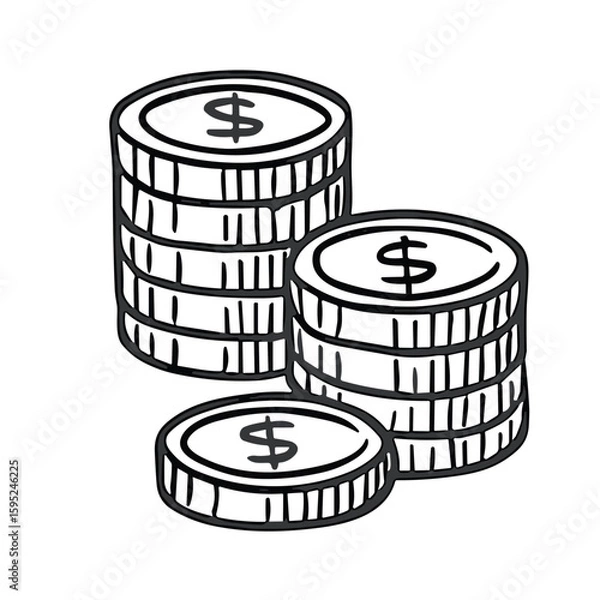 Obraz Stacked Coins vector