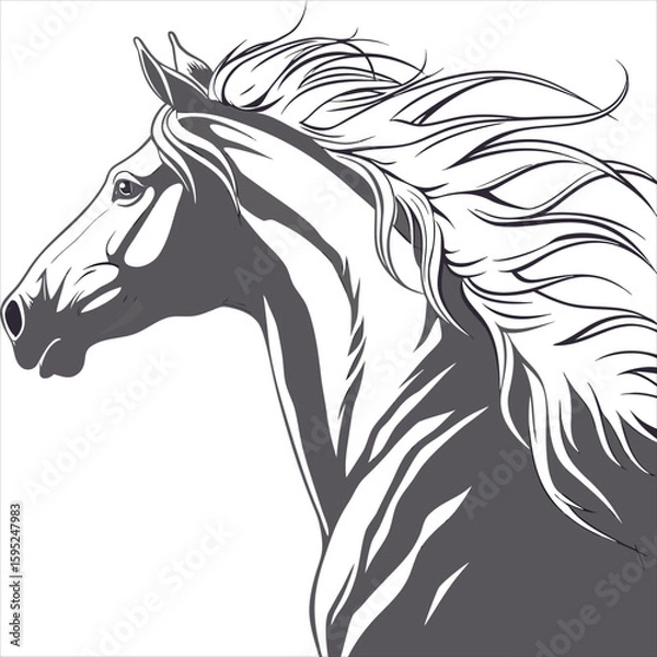 Obraz black horse vector 