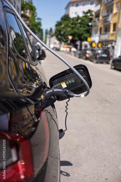 Obraz Electric car charging plug