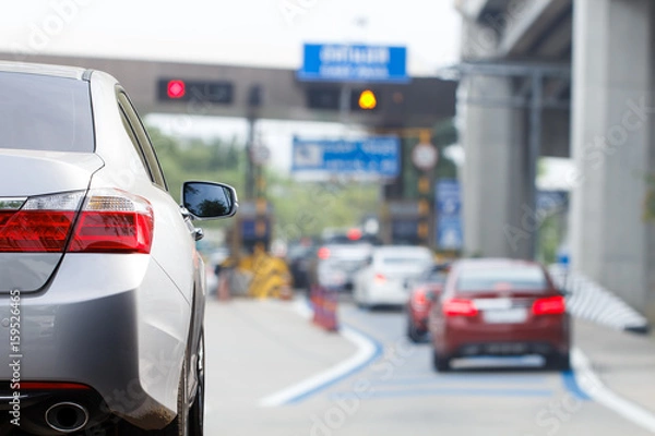 Obraz Car driving pass on highway