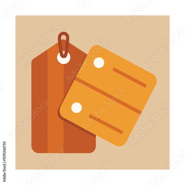 Fototapeta Wooden Shipping Tags with Customizable Blank Fields