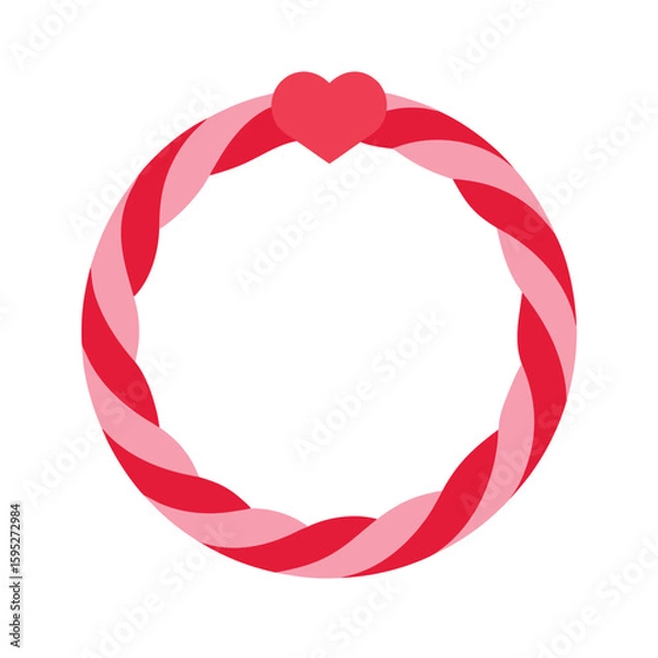 Fototapeta Twisted Pink and Red Heart Frame Decoration