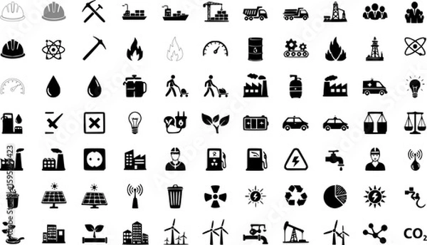 Obraz Industrial and energy icon set. EPS version.