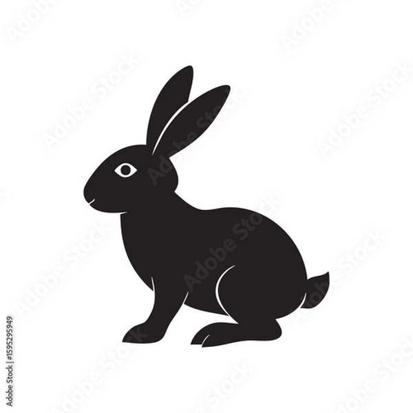 Fototapeta Vector illustration of a black rabbit