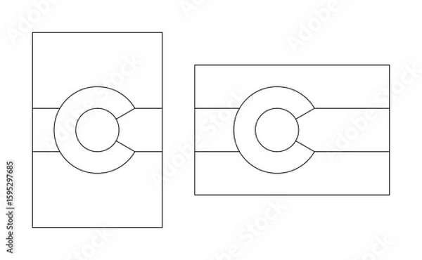 Fototapeta vertical and horizontal colorado flag outline. vector illustration