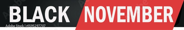 Fototapeta Black November Banner: A striking graphic of Black November, offering a dynamic and eye-catching visual representation of the shopping event, perfectly suited for promotional materials.