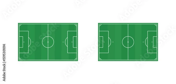 Obraz Two identical soccer fields side by side