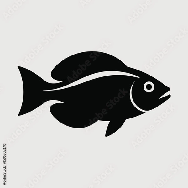 Obraz Simple black silhouette of a fish