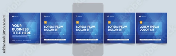 Fototapeta Creative carousel template for social media post. Modern Editable Business Carousel Template for LinkedIn & Instagram.