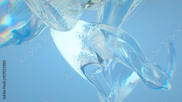 Fototapeta glass shape background 3d render