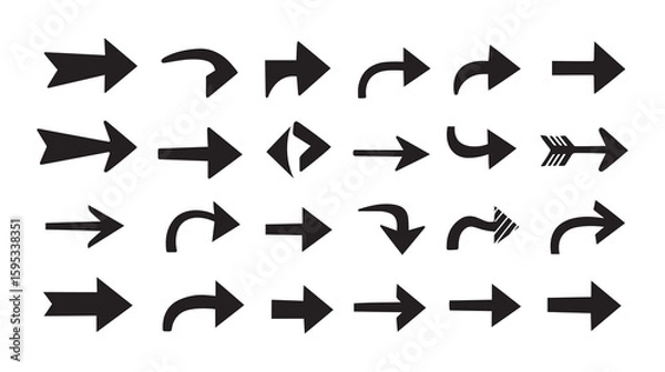 Fototapeta Diverse Arrow Collection Depicting Varied Directions and Styles Featuring Creative and Directional Arrow Designs for Wayfinding and Visual Communication