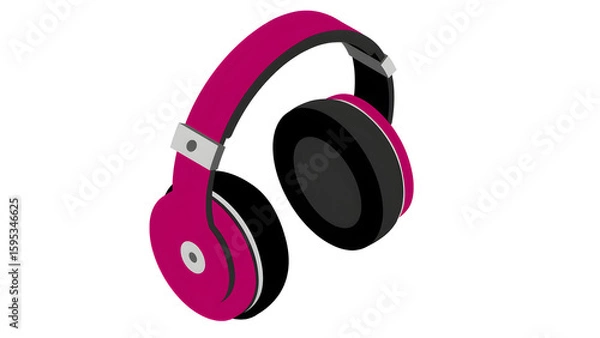 Fototapeta Magenta Over-Ear Headphones – Bold and Modern Headset for Music and Gaming