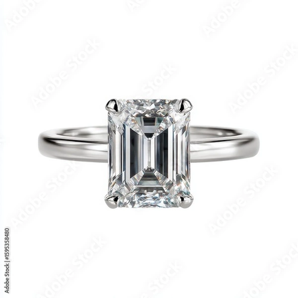 Fototapeta A diamond ring with a white background