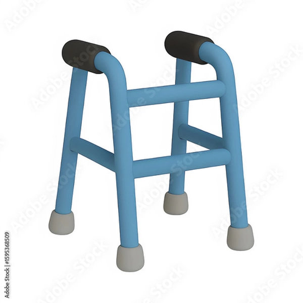 Fototapeta 3d walker icon isolated on transparent background. mobility or healthcare concept