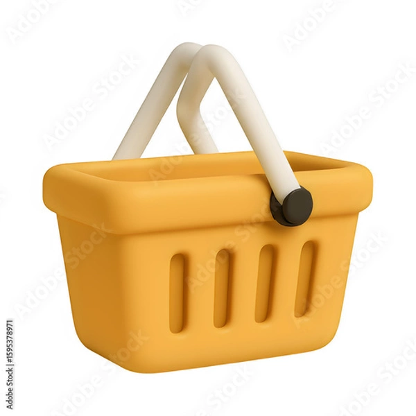 Fototapeta 3d shopping basket icon isolated on transparent background. retail or purchase concept