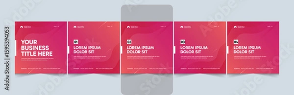 Obraz Creative carousel template for social media post. Modern Editable Business Carousel Template for LinkedIn & Instagram.