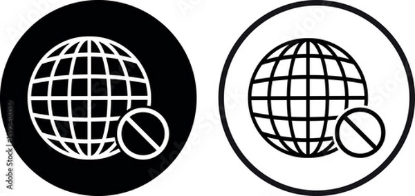 Fototapeta No internet access icon set in two styles . Offline icon . No internet connection icon . Vector illustration