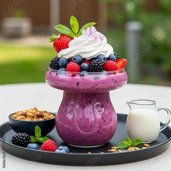 Obraz yogurt with berries