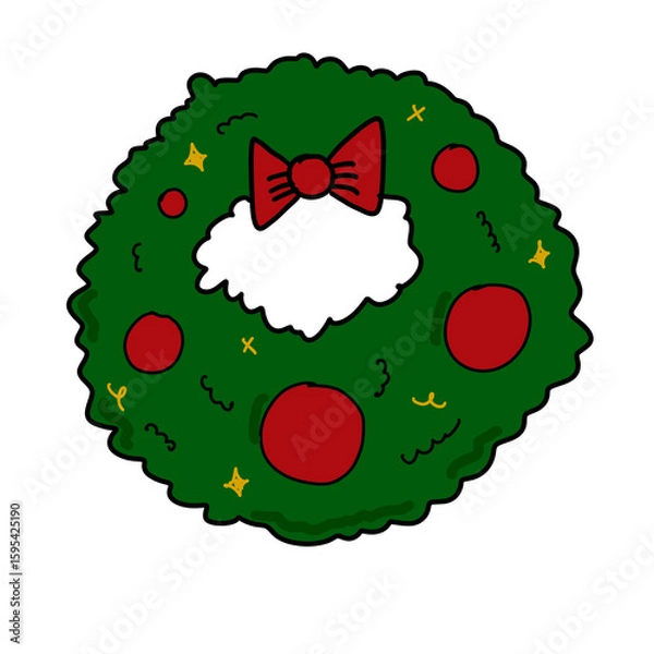 Obraz christmas wreath vector illustration