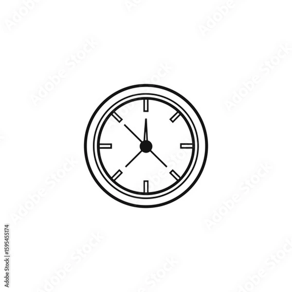 Fototapeta Simple outline wall clock icon design