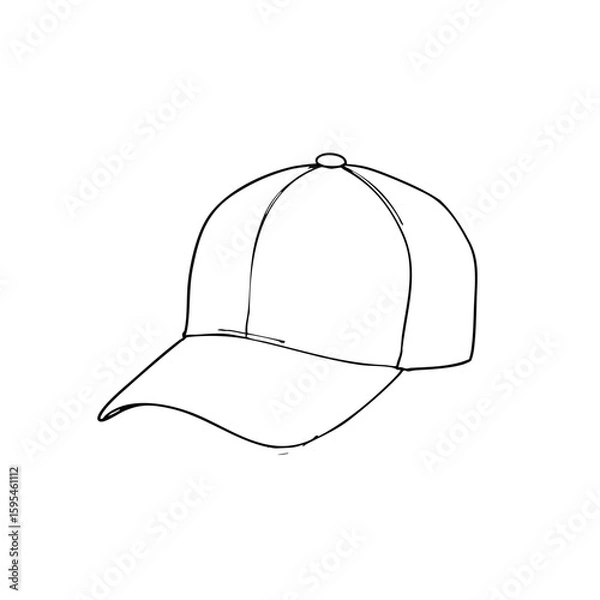 Fototapeta Simple line sketch of a cap  