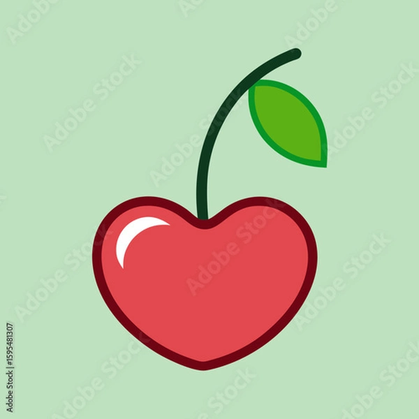 Fototapeta heart Cherry vector art