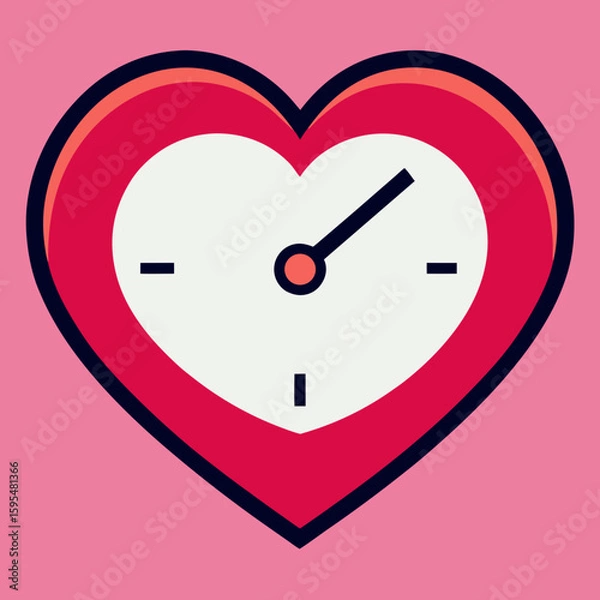 Fototapeta heart shafe clock vector art
