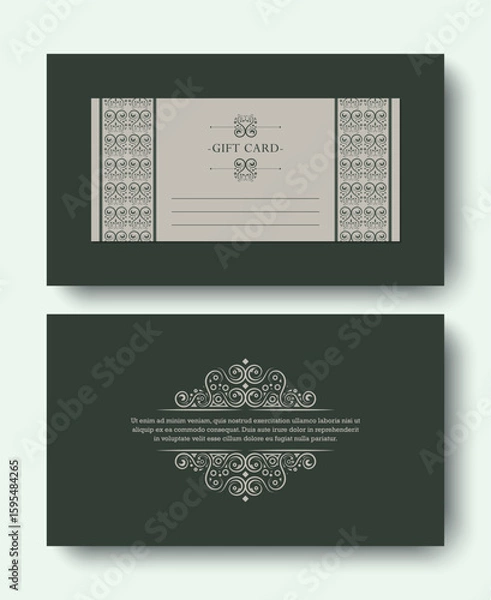 Fototapeta Ornamented Gift Card Design Layout with Text Space