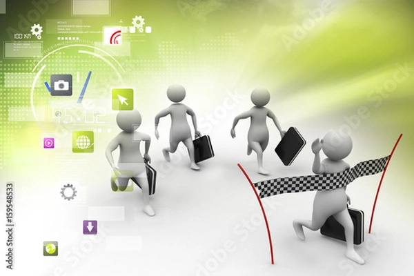 Obraz  3d people in competition concept