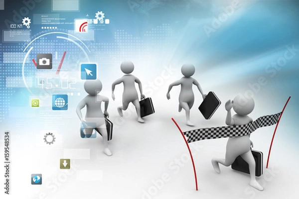 Obraz  3d people in competition concept