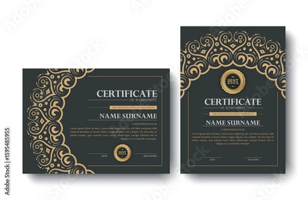 Fototapeta Elegant Ornamental Certificate of Achievement Template for Formal Recognition
