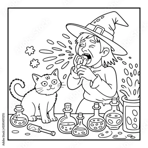 Obraz black and white coloring pages