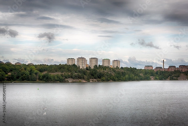 Obraz Varta harbor of Stockholm, the largest passenger port in Sweden. HDR.
