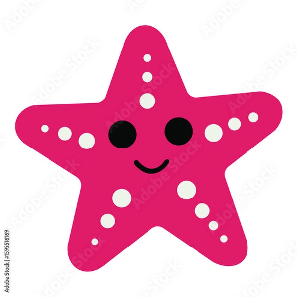 Fototapeta "Cheerful Pink Starfish Illustration"
