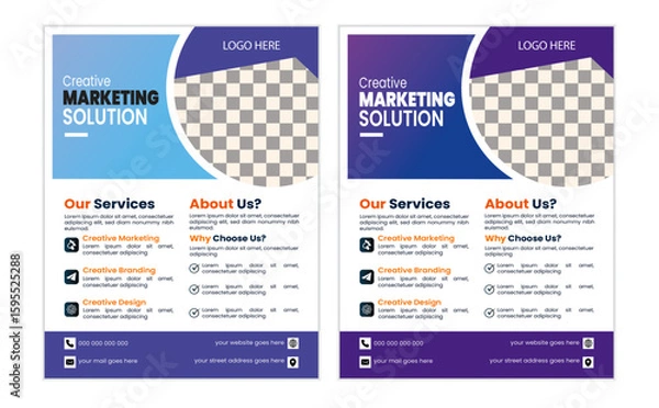 Fototapeta Corporate modern a4 business flyer template vactor design.