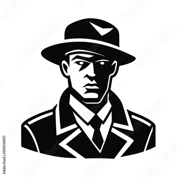 Fototapeta vector illustration of a soldier with a hat