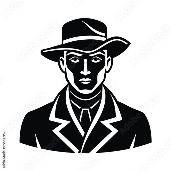 Fototapeta vector illustration of a soldier with a hat