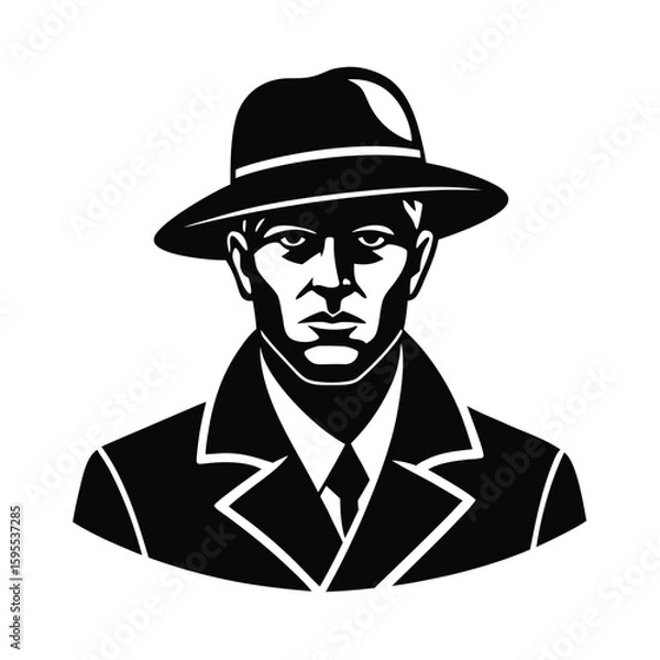 Fototapeta vector illustration of a soldier with a hat