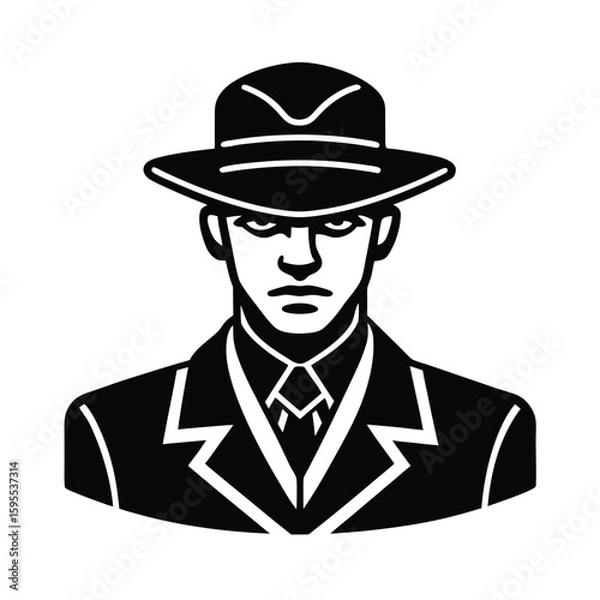 Fototapeta vector illustration of a soldier with a hat