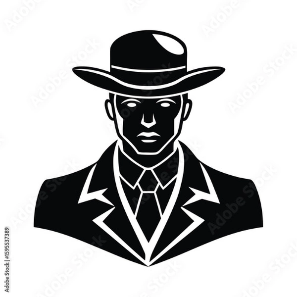 Fototapeta vector illustration of a soldier with a hat
