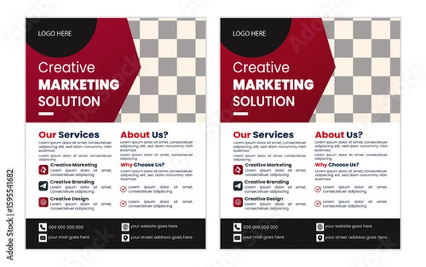 Fototapeta Corporate modern and creative business flyer design template a4 size clean design.