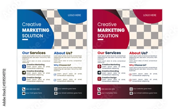 Fototapeta Corporate modern and creative business flyer design template a4 size clean design.