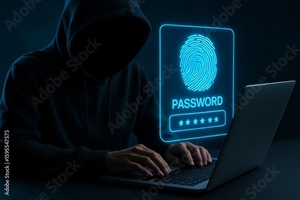 Obraz Biometric authentication and password protection in dark hacking environment