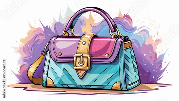 Fototapeta A small luxury handbag with a hazy texture in the