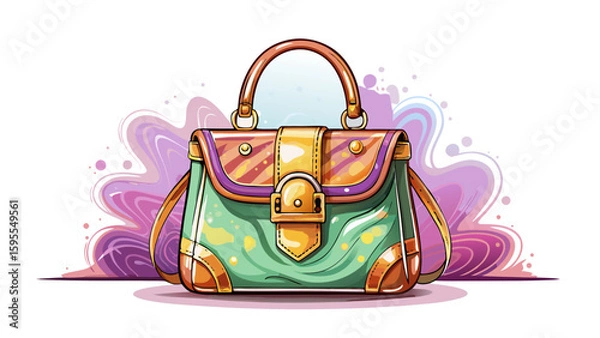 Fototapeta A small luxury handbag with a hazy texture in the