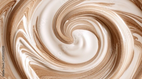 Obraz Abstract swirl of creamy, light brown and white colors.