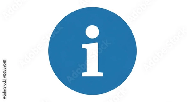 Fototapeta Information sign vector graphic, blue and white info icon for web and print design