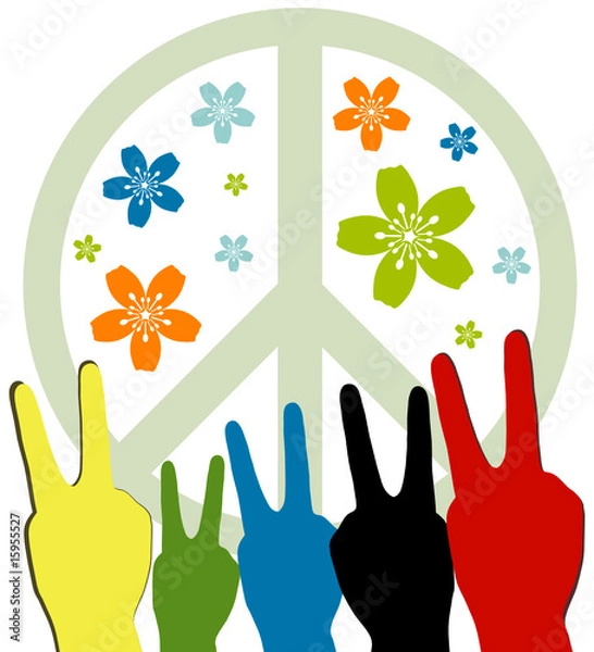 Obraz Human hands over Peace symbol