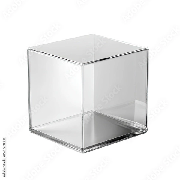 Fototapeta Clear acrylic cube display case