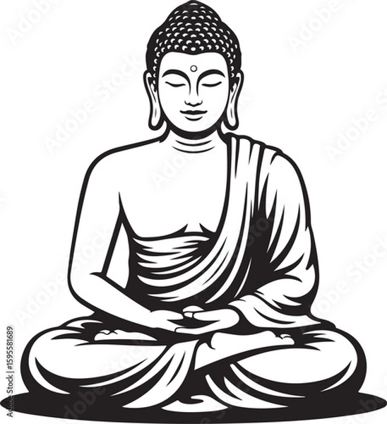 Obraz Meditating Buddha Silhouette